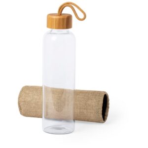 Glasflasche 500 ml aus Bambus für Ihre Werbung